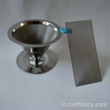 Elemento filtro poroso cilindrico sinterizzato in acciaio inossidabile